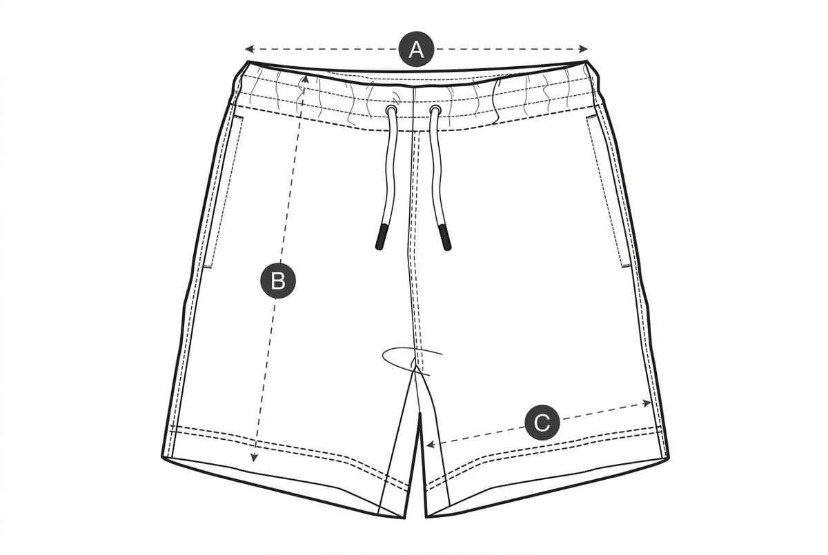 Clearer shorts measurement diagram